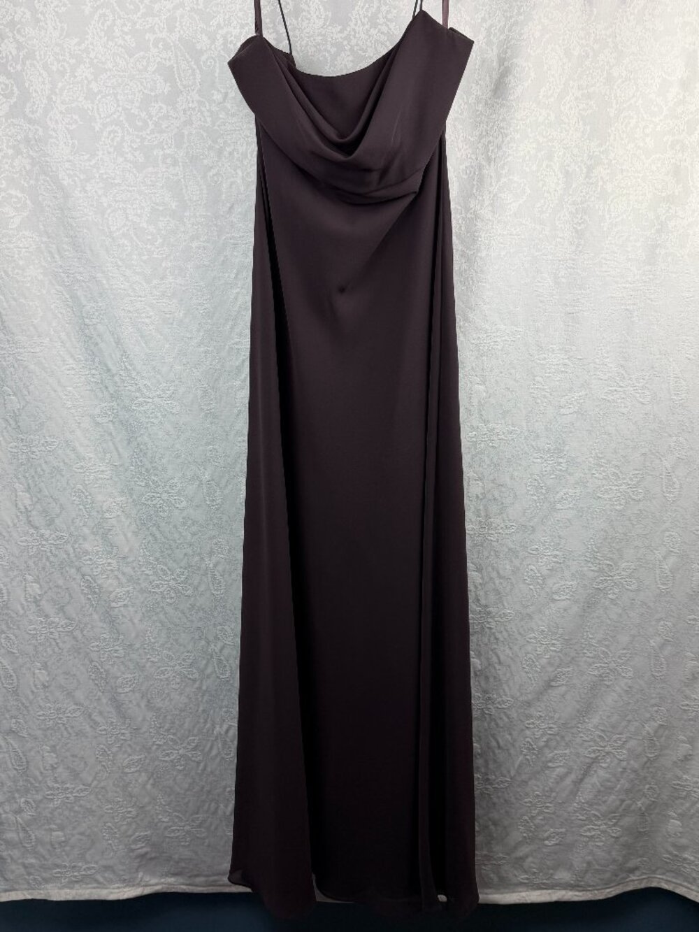 Michaelangelo Women’s Size 8 Brown Chocolate Cowl Neck Maxi Dress Formal Evening